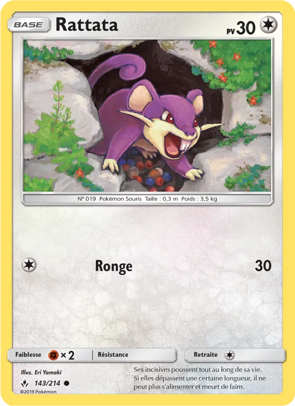 Carte Rattata de l'extension Alliance Infaillible, numéro 143/214