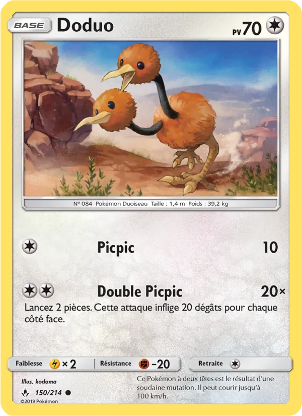 Carte Doduo de l'extension Alliance Infaillible, numéro 150/214
