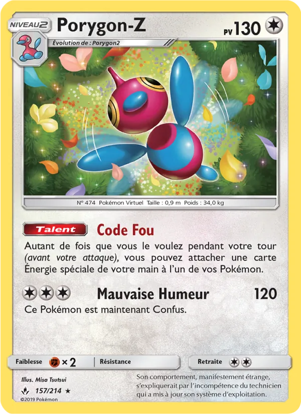 Carte Porygon-Z de l'extension Alliance Infaillible, numéro 157/214