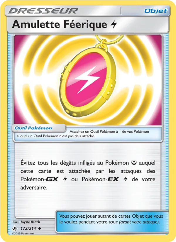 Carte Amulette Féerique Lightning de l'extension Alliance Infaillible, numéro 172/214