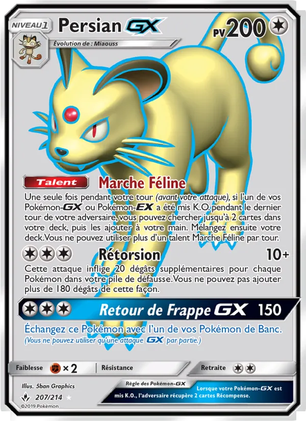 Carte Persian GX de l'extension Alliance Infaillible, numéro 207/214