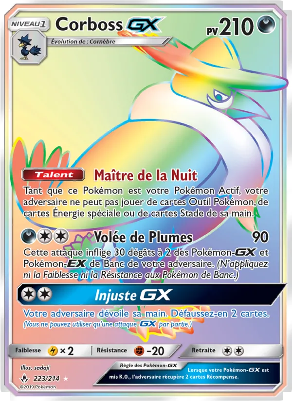 Carte Corboss GX de l'extension Alliance Infaillible, numéro 223/214