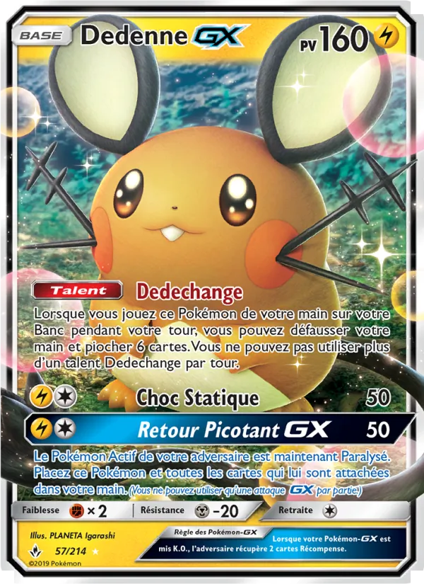 Carte Dedenne GX de l'extension Alliance Infaillible, numéro 57/214