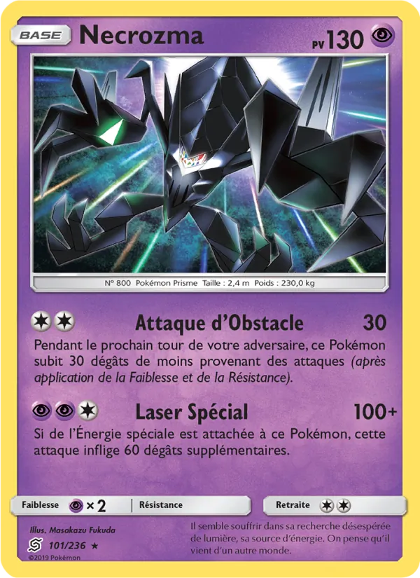 Carte Necrozma de l'extension Harmonie des Esprits, numéro 101/236