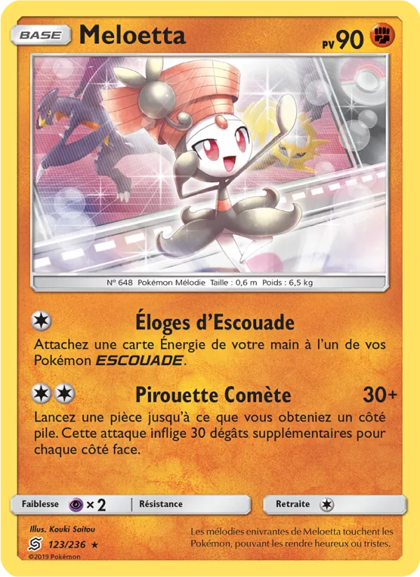 Carte Meloetta de l'extension Harmonie des Esprits, numéro 123/236