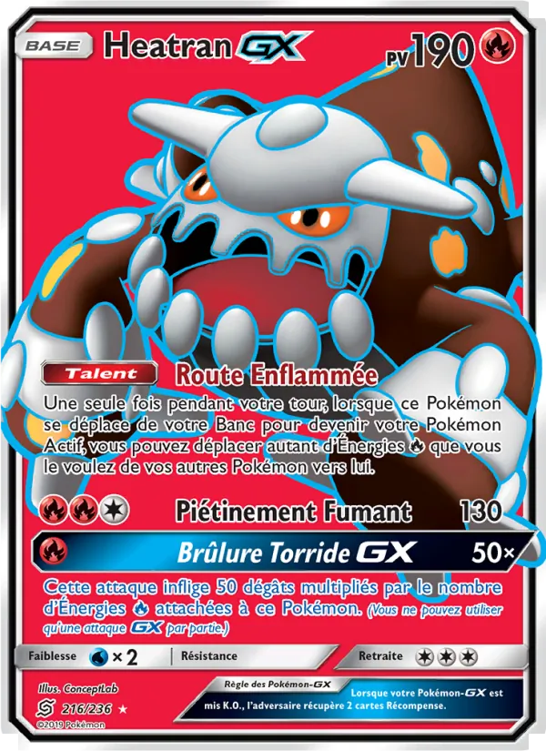 Carte Heatran GX de l'extension Harmonie des Esprits, numéro 216/236