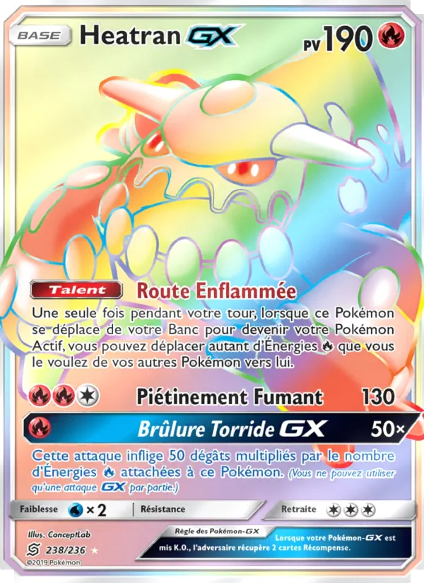 Carte Heatran GX de l'extension Harmonie des Esprits, numéro 238/236