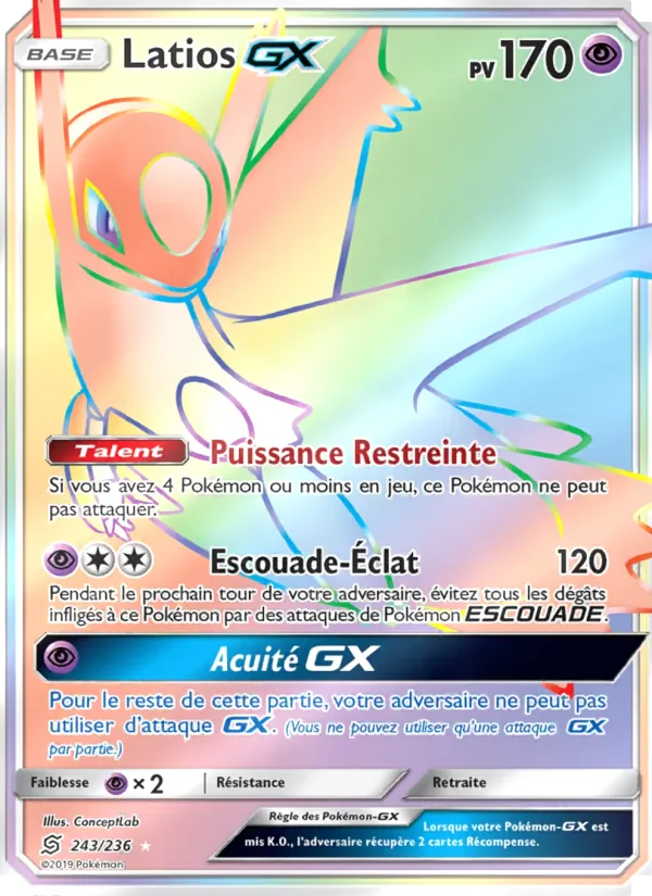 Carte Latios GX de l'extension Harmonie des Esprits, numéro 243/236