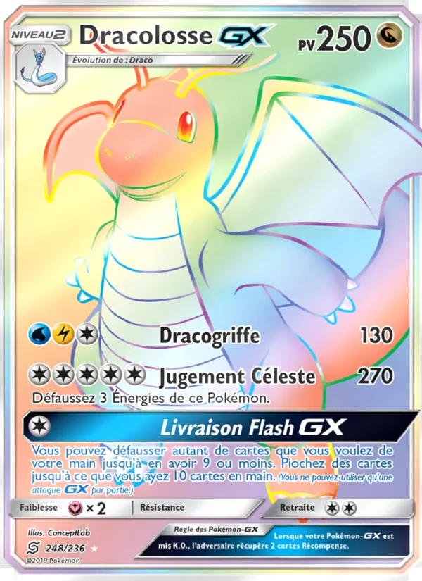Carte Dracolosse GX de l'extension Harmonie des Esprits, numéro 248/236