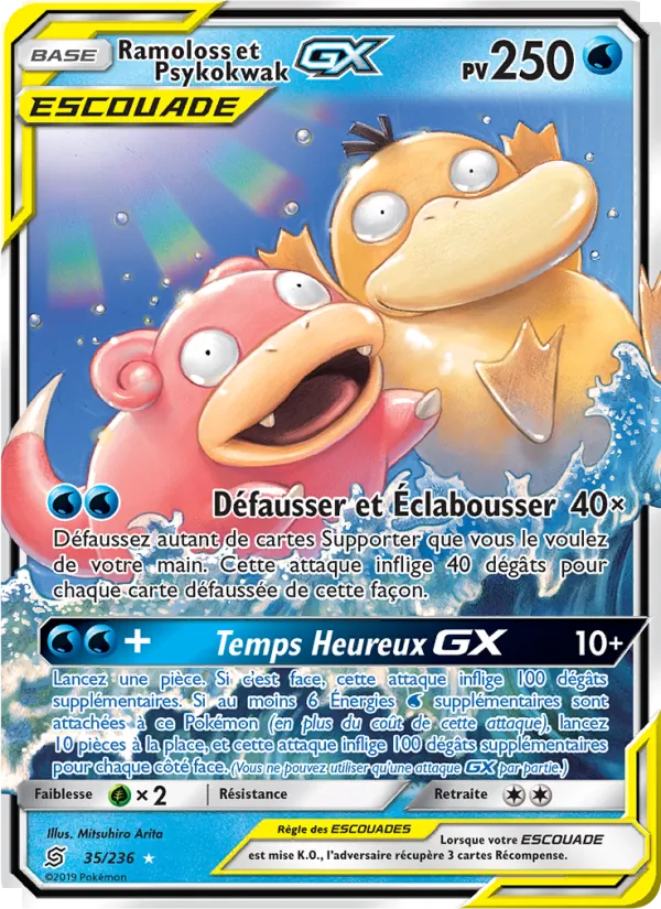 Carte Ramoloss et Psykokwak GX de l'extension Harmonie des Esprits, numéro 35/236