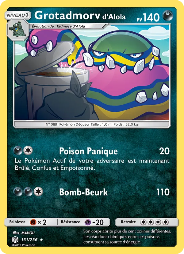Carte Grotadmorv d’Alola de l'extension Éclipse Cosmique, numéro 131/236