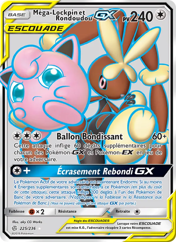 Carte Méga-Lockpin et Rondoudou GX de l'extension Éclipse Cosmique, numéro 225/236
