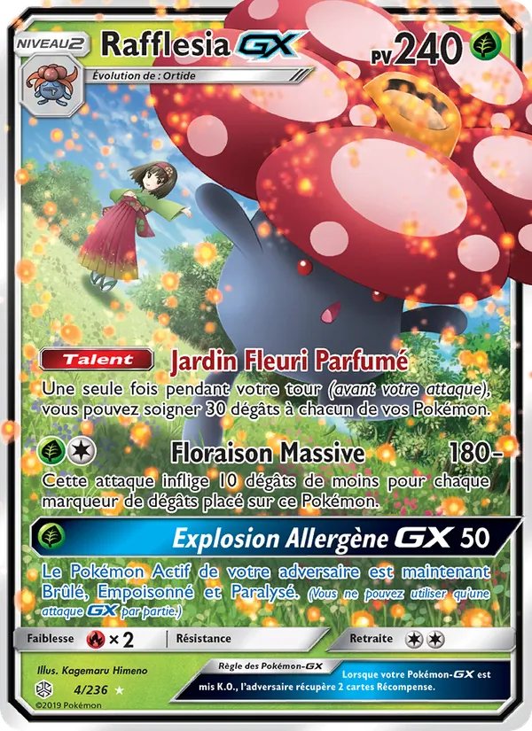 Carte Rafflesia GX de l'extension Éclipse Cosmique, numéro 4/236