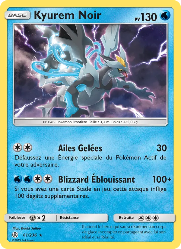 Carte Kyurem Noir de l'extension Éclipse Cosmique, numéro 61/236