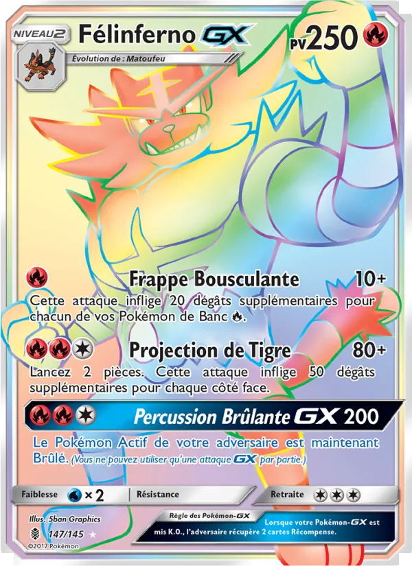 Carte Félinferno GX de l'extension Gardiens Ascendants, numéro 147/145