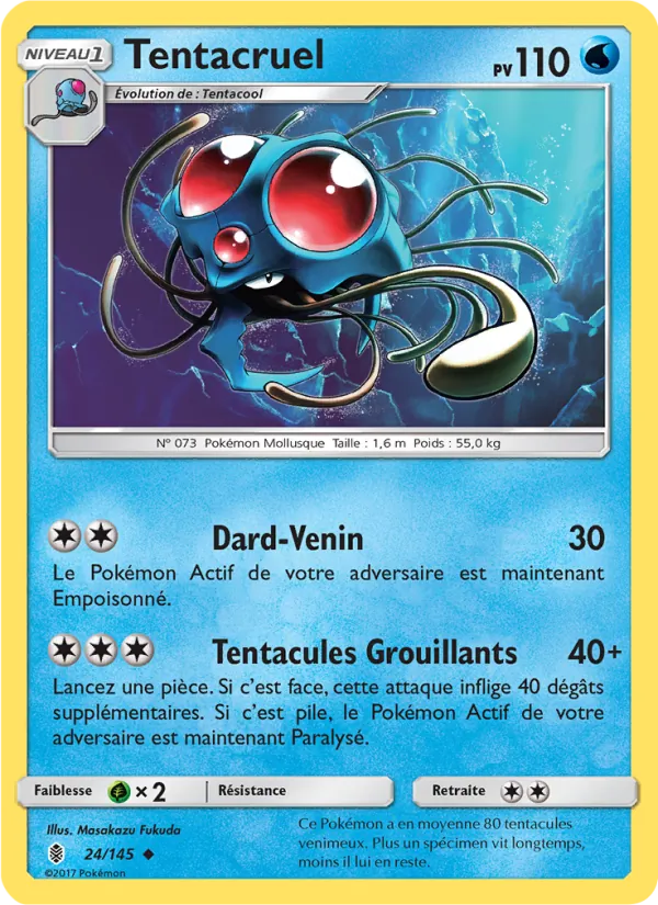 Carte Tentacruel de l'extension Gardiens Ascendants, numéro 24/145