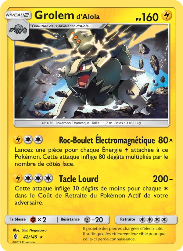Carte Grolem d’Alola de l'extension Gardiens Ascendants, numéro 42/145