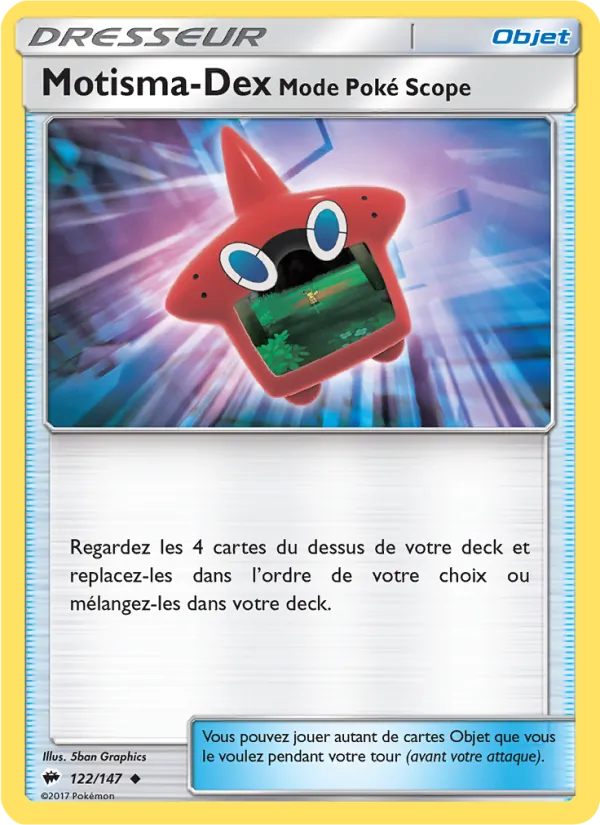 Carte Motisma-Dex – Mode Poké Scope de l'extension Ombres Ardentes, numéro 122/147