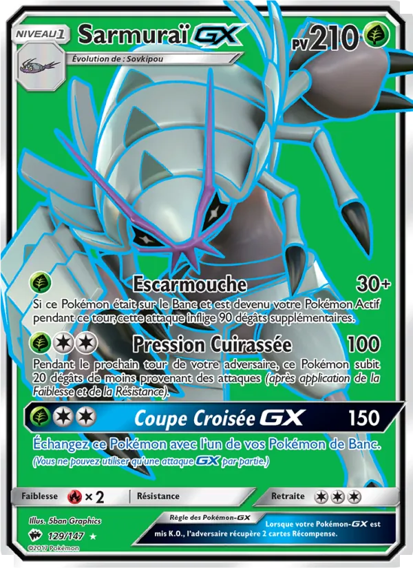 Carte Sarmuraï GX de l'extension Ombres Ardentes, numéro 129/147