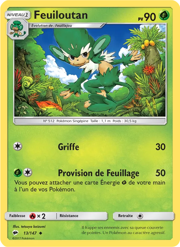 Carte Feuiloutan de l'extension Ombres Ardentes, numéro 13/147