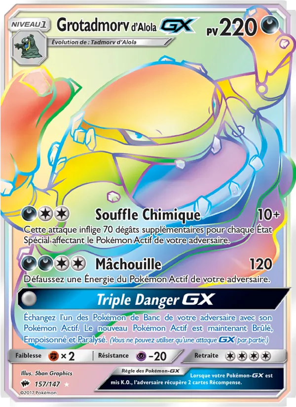 Carte Grotadmorv d’Alola GX de l'extension Ombres Ardentes, numéro 157/147