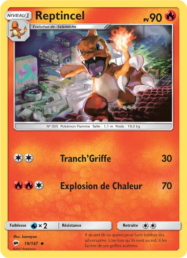 Carte Reptincel de l'extension Ombres Ardentes, numéro 19/147
