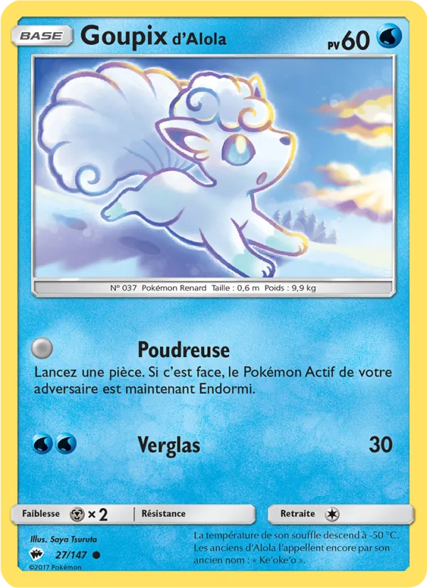 Carte Goupix d’Alola de l'extension Ombres Ardentes, numéro 27/147
