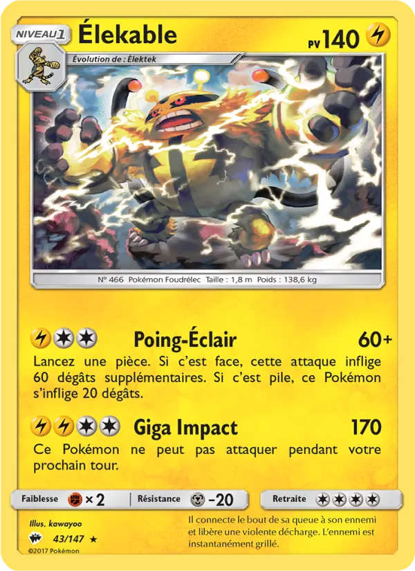 Carte Élekable de l'extension Ombres Ardentes, numéro 43/147