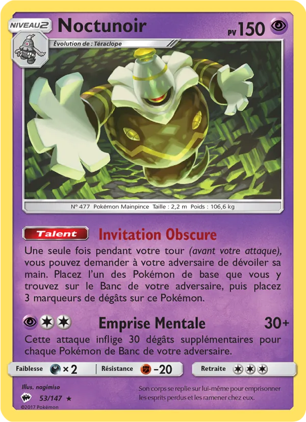 Carte Noctunoir de l'extension Ombres Ardentes, numéro 53/147