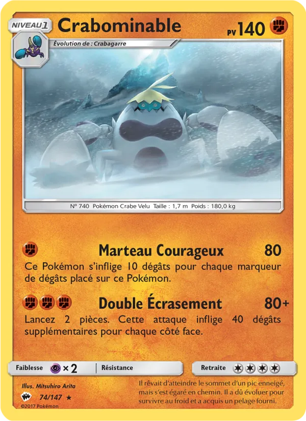 Carte Crabominable de l'extension Ombres Ardentes, numéro 74/147
