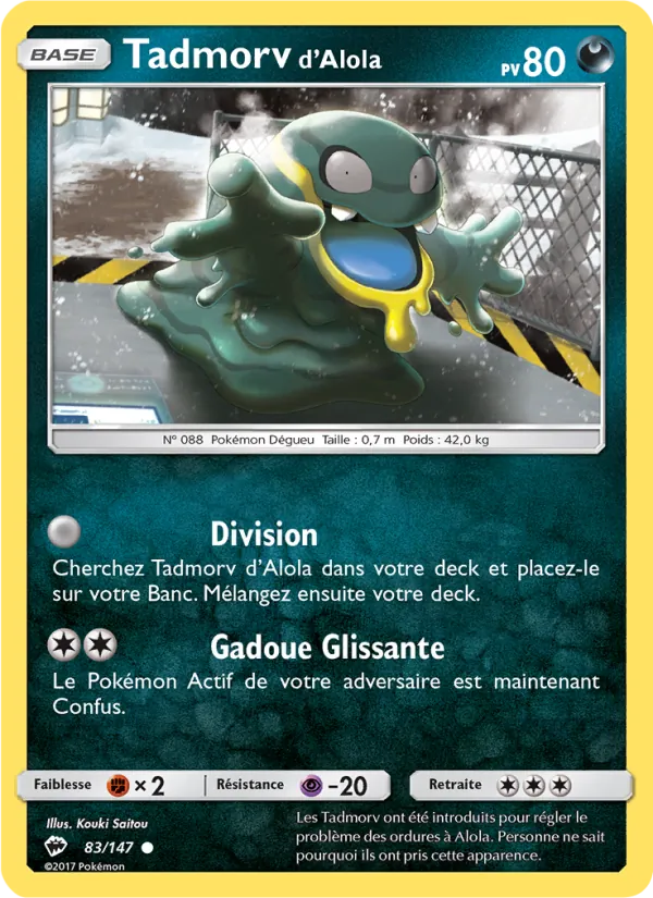 Carte Tadmorv d’Alola de l'extension Ombres Ardentes, numéro 83/147