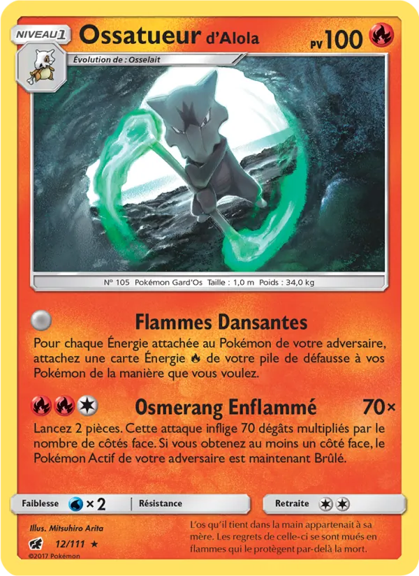 Carte Ossatueur d’Alola de l'extension Invasion Carmin, numéro 12/111