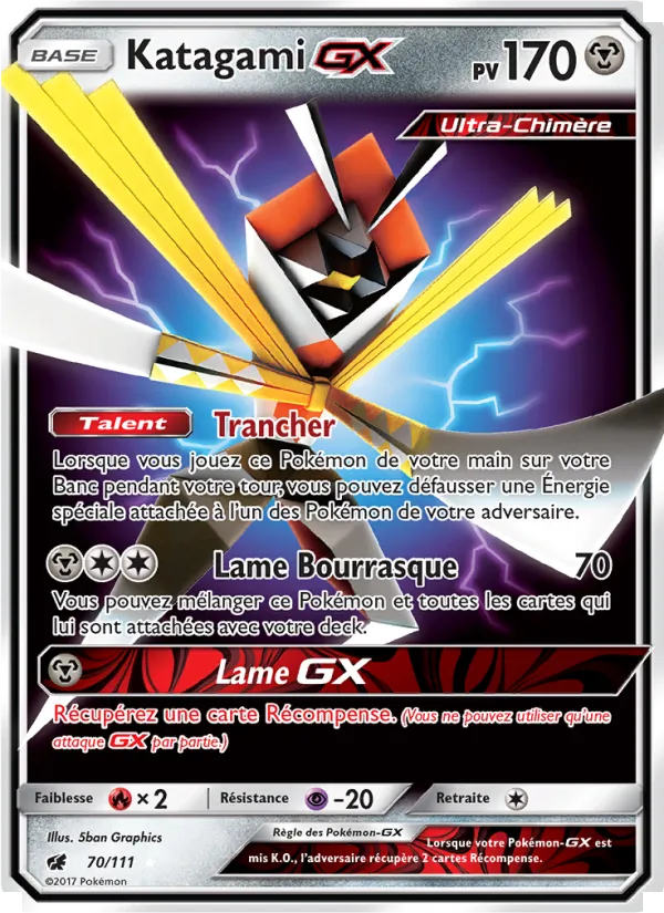 Carte Katagami GX de l'extension Invasion Carmin, numéro 70/111