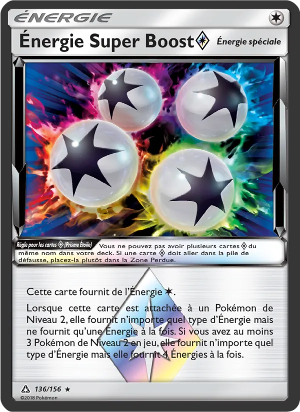 Carte Énergie Super Boost ◇ de l'extension Ultra-Prisme, numéro 136/156