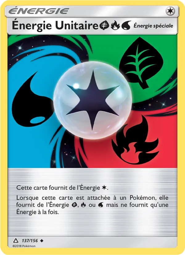 Carte Énergie Unitaire GrassFireWater de l'extension Ultra-Prisme, numéro 137/156
