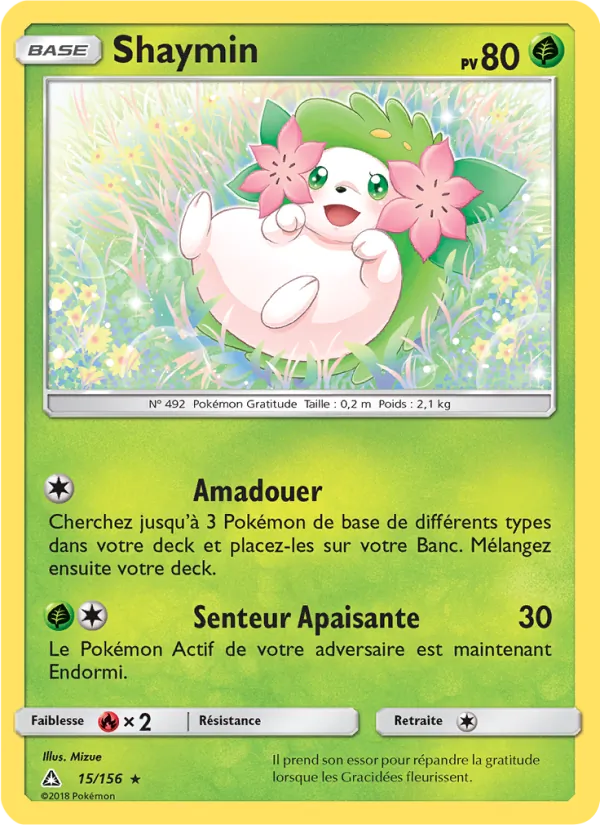 Carte Shaymin de l'extension Ultra-Prisme, numéro 15/156