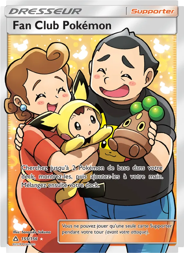 Carte Fan Club Pokémon de l'extension Ultra-Prisme, numéro 155/156