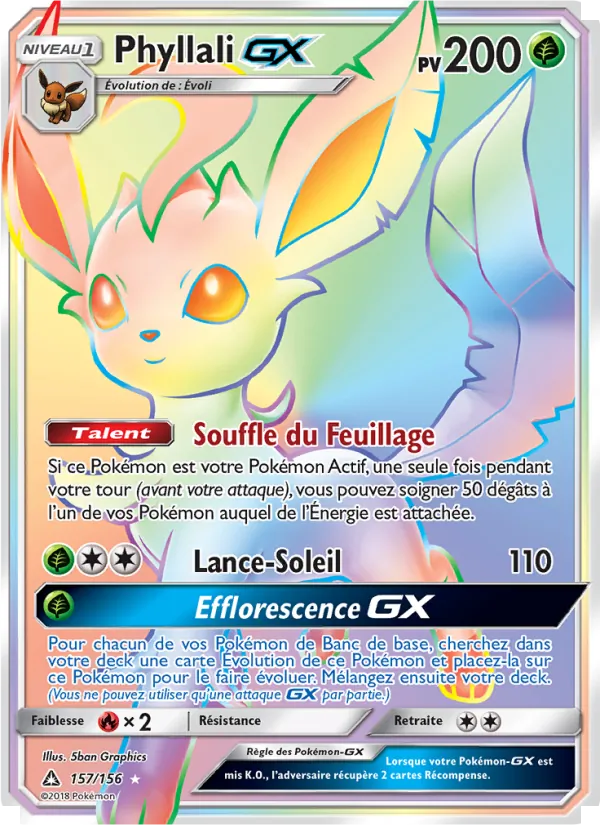 Carte Phyllali GX de l'extension Ultra-Prisme, numéro 157/156