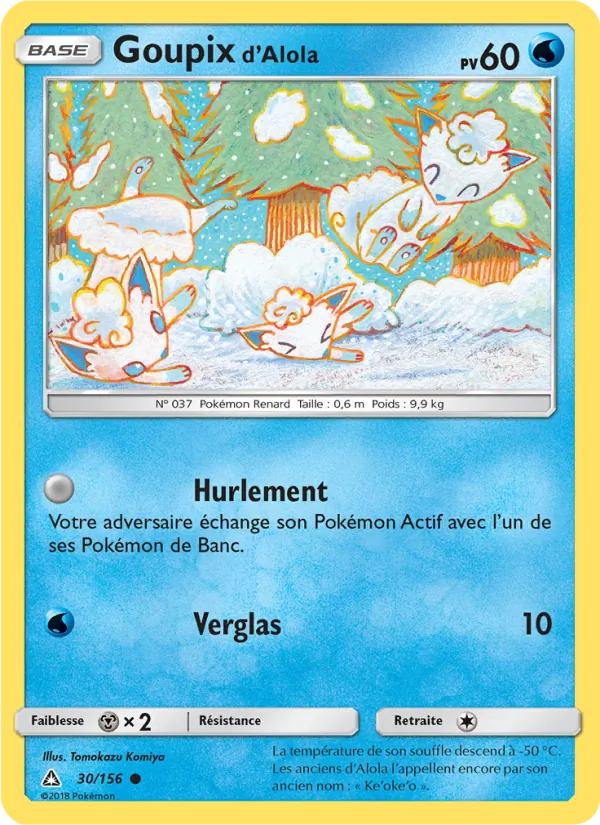 Carte Goupix d’Alola de l'extension Ultra-Prisme, numéro 30/156
