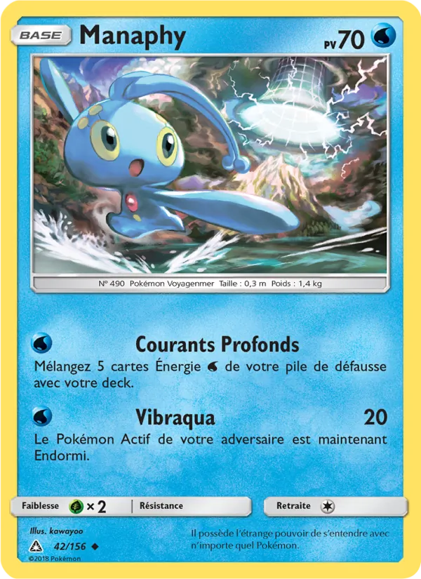 Carte Manaphy de l'extension Ultra-Prisme, numéro 42/156
