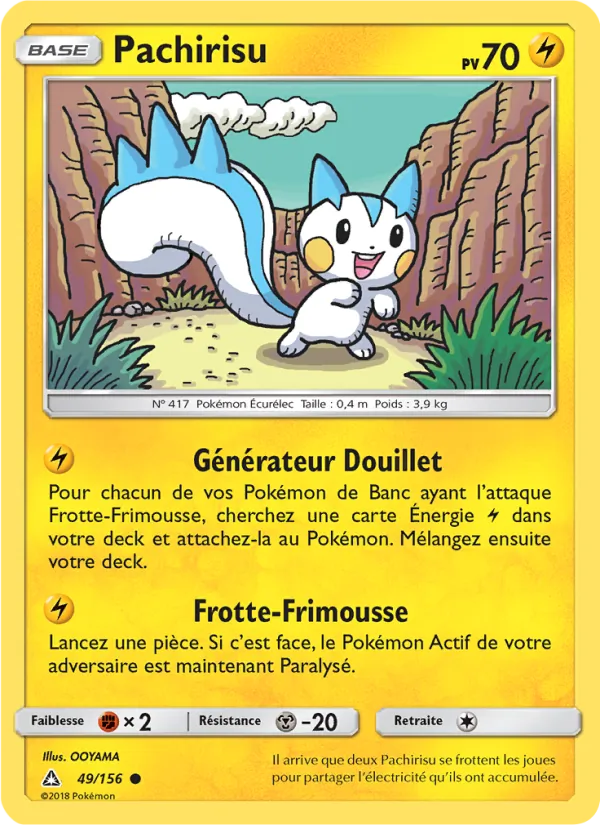 Carte Pachirisu de l'extension Ultra-Prisme, numéro 49/156