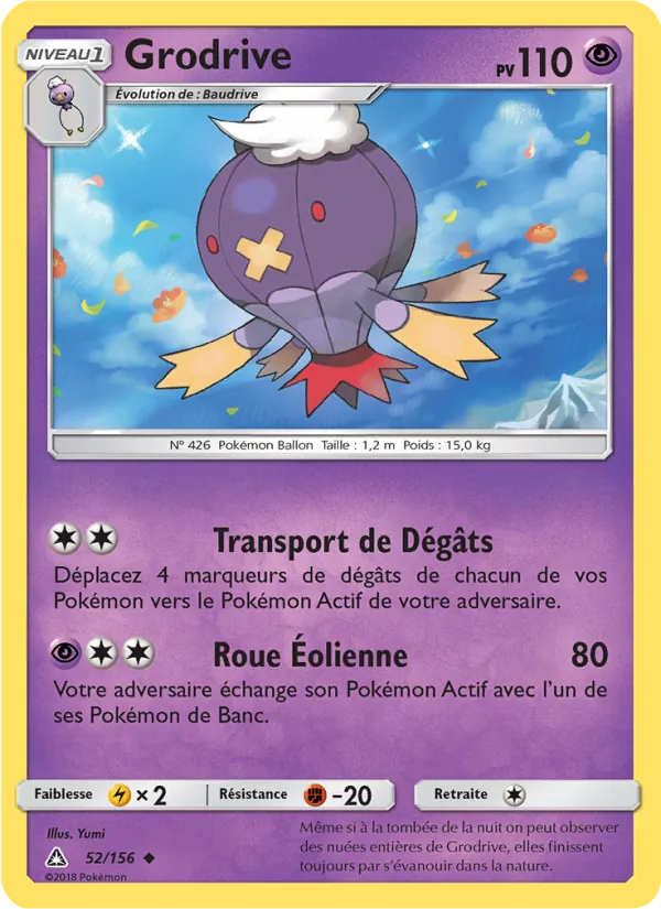 Carte Grodrive de l'extension Ultra-Prisme, numéro 52/156