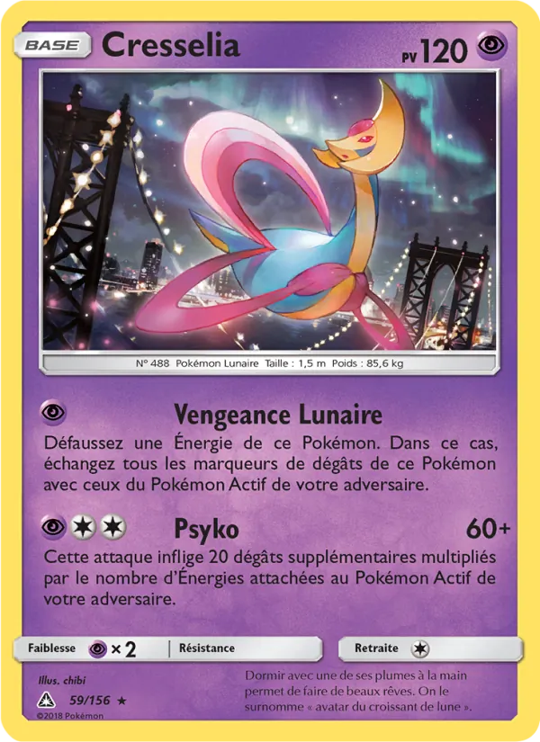 Carte Cresselia de l'extension Ultra-Prisme, numéro 59/156