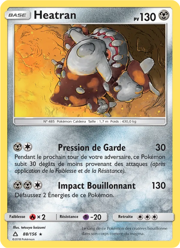 Carte Heatran de l'extension Ultra-Prisme, numéro 88/156
