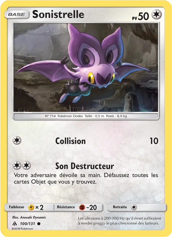 Carte Sonistrelle de l'extension Lumière Interdite, numéro 100/131