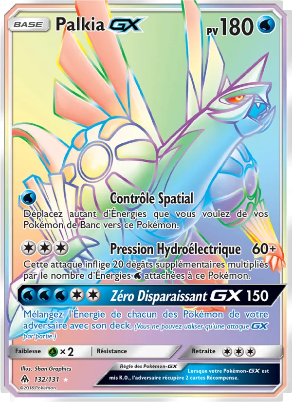 Carte Palkia GX de l'extension Lumière Interdite, numéro 132/131
