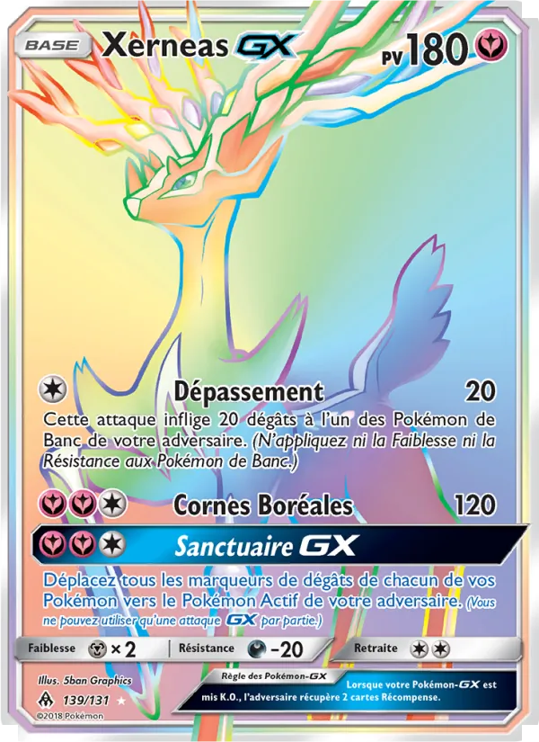 Carte Xerneas GX de l'extension Lumière Interdite, numéro 139/131