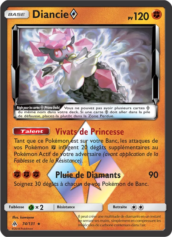 Carte Diancie ◇ de l'extension Lumière Interdite, numéro 74/131