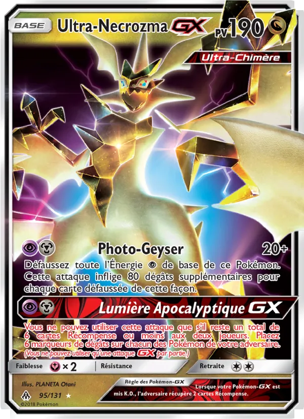 Carte Ultra-Necrozma GX de l'extension Lumière Interdite, numéro 95/131
