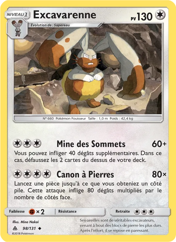 Carte Excavarenne de l'extension Lumière Interdite, numéro 98/131